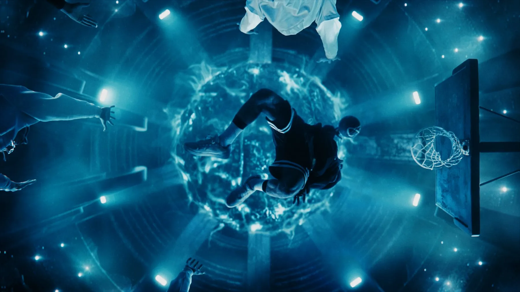 A sphere of light forming at the hoop