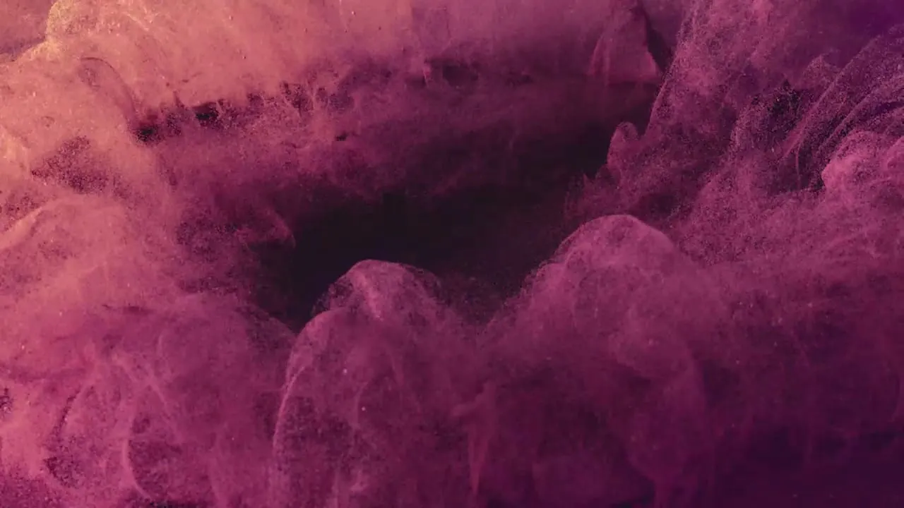 A crater of pink dust, no horizon